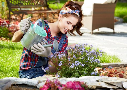 Professional landscaping details for a Kilburn garden entrance
