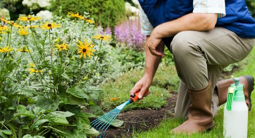 Professional landscaping team working safely outdoors in Kilburn